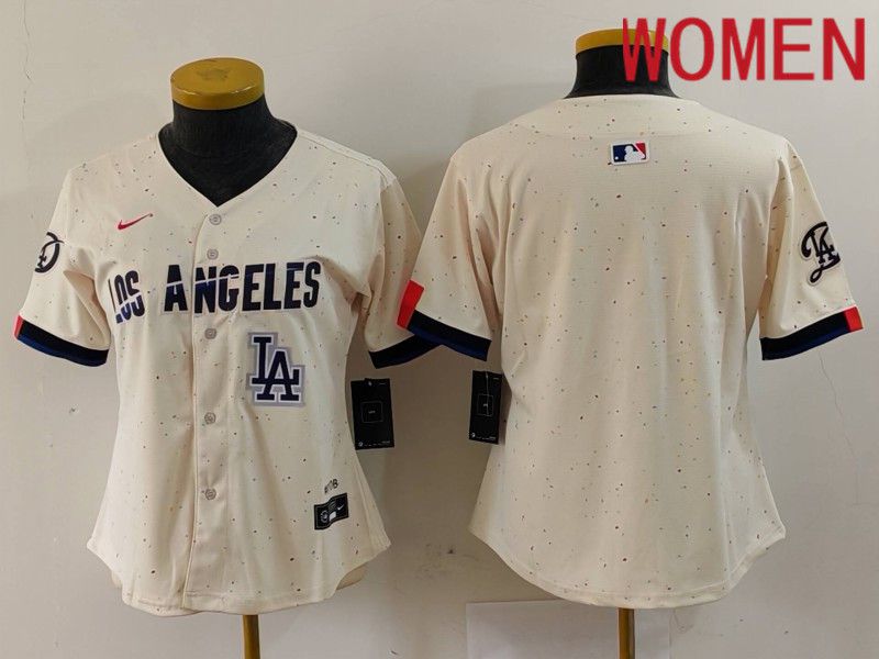 Women Los Angeles Dodgers Blank Cream Fashion Nike Game MLB Jersey style 6292->los angeles dodgers->MLB Jersey